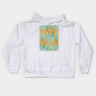 Jeweled Enamel Leaves on Tan Kids Hoodie